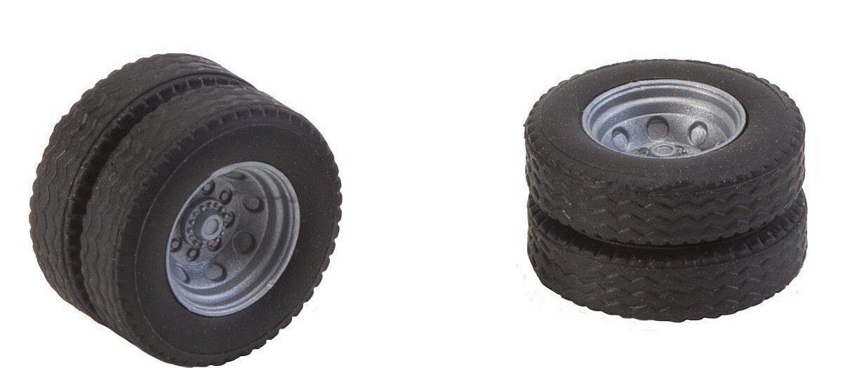 Faller 163112 2 Kompletträder (Zwillingsbereifung) für Feuerwehr