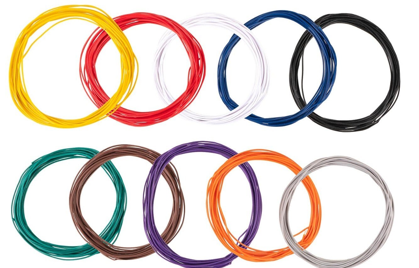 Faller 163780 Litzensortiment 0,04 mm², 10 Farben à 10 m