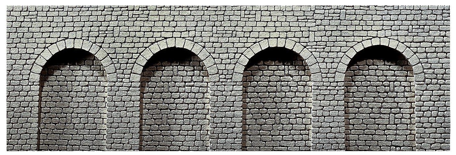 Faller 170838 Dekorplatte Arkaden, Naturstein-Quader