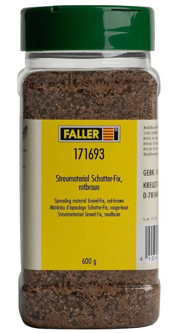Faller 171693 Streumaterial Schotter-Fix, rotbraun, 600 g