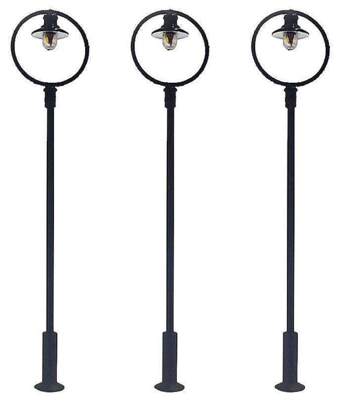 Faller 180105 LED-Parklaternen, Kugel-Hängeleuchte, kaltweiss, 3 Stück