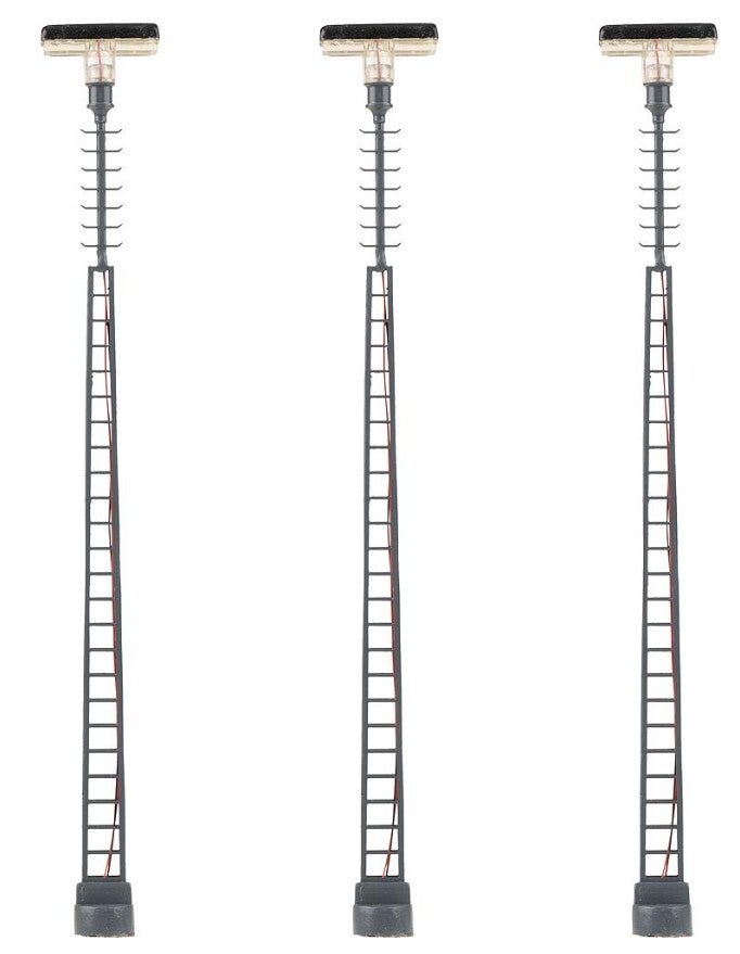Faller 180118 LED-Gittermast-Aufsatzleuchte, warmweiss, 3 Stück