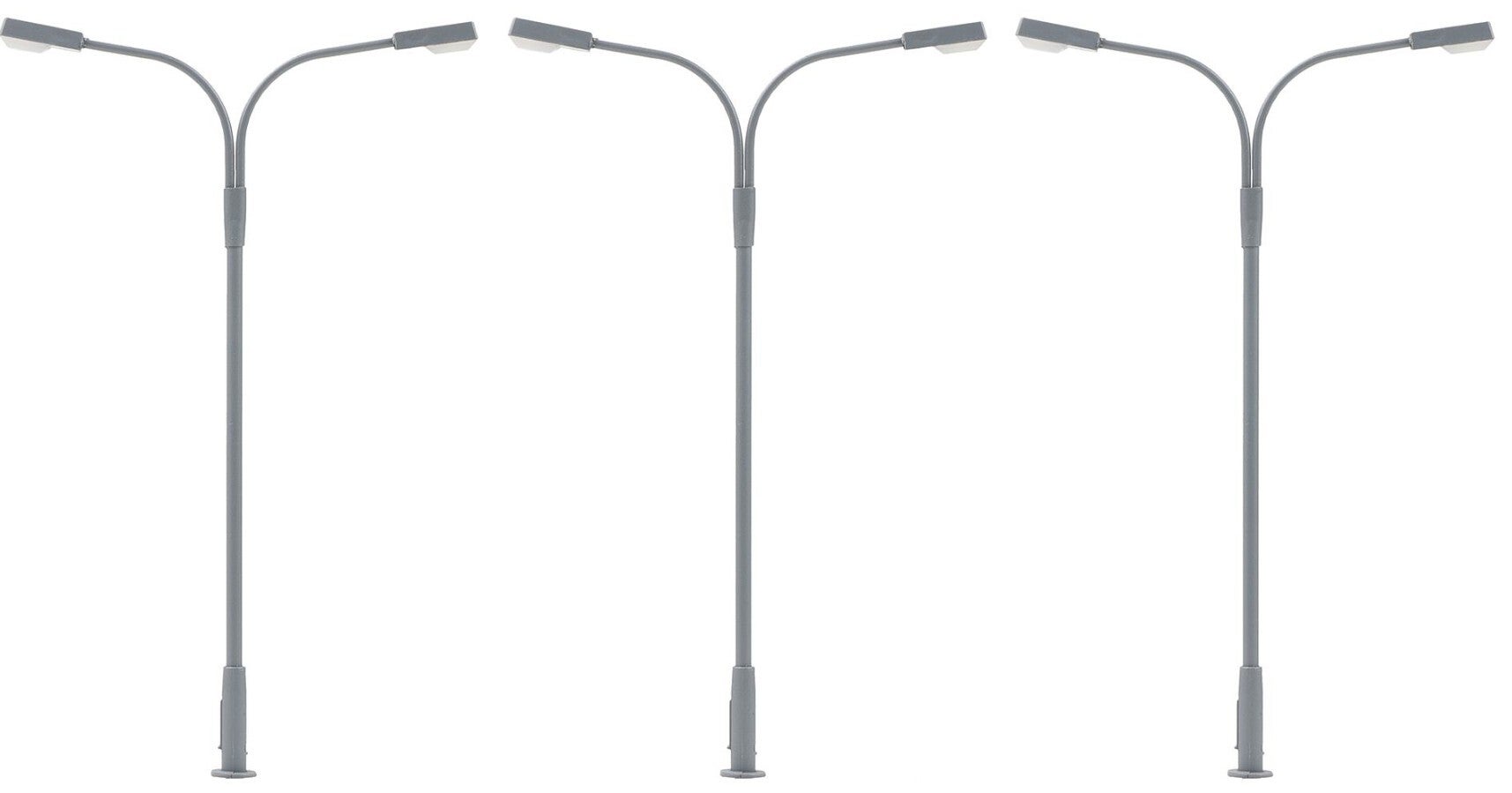 Faller 180120 LED-Kofferleuchte, zweiarmig, kaltweiss, 3 Stück