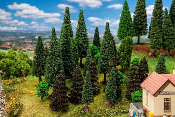 Faller 181530 30 Mischwaldbäume, sortiert