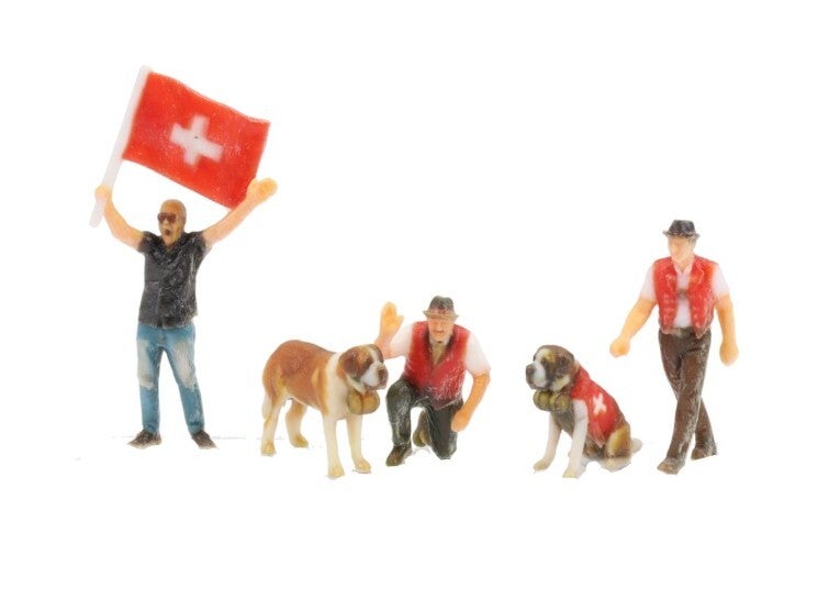 Hünerbein Miniatur 1155 H0 Figurenset Schweiz mit Fahnenschwinger Xaver