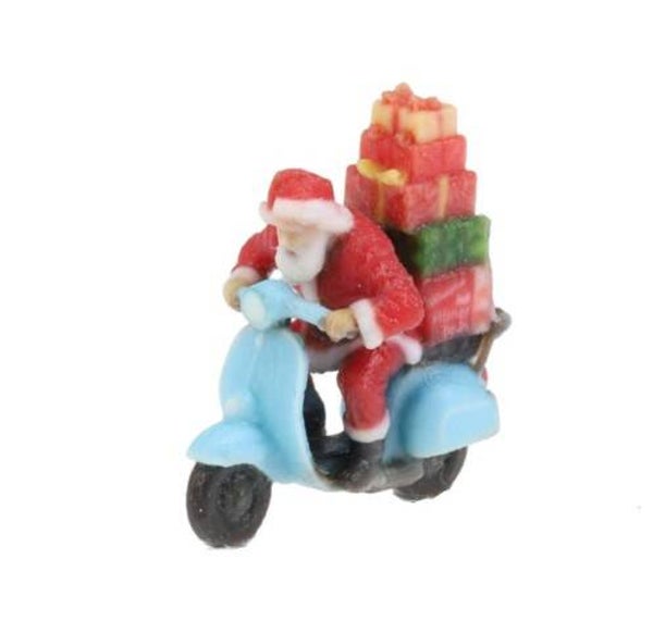 Hünerbein Miniatur 1157 H0 Weihnachtsmann auf Vespa mit Geschenken