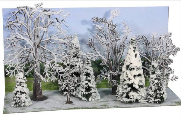 Heki 2101 Winterwald, 10 Bäume und Tannen 7 - 14 cm