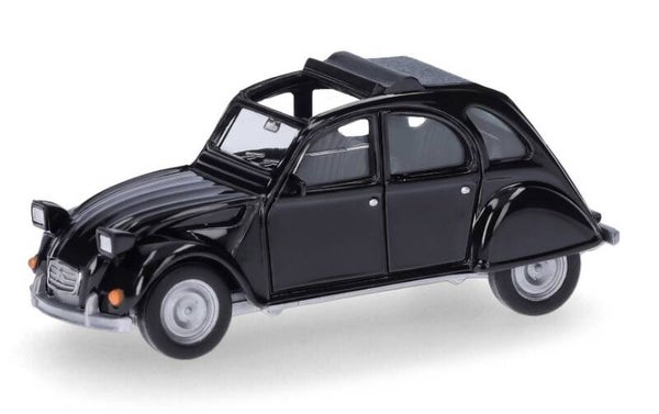Herpa 027632-007 1:87 Citroën 2 CV mit Queue, schwarz