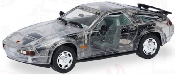 Herpa 962285 1:87 Porsche 928 S4, Sonderfarbe transparent mit silbernen Farbtupfern
