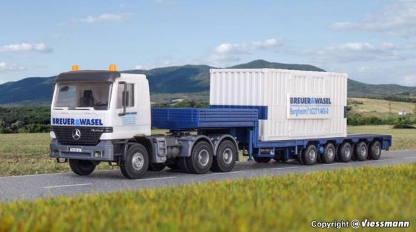 Kibri 13057 H0 MB ACTROS Begleittransporter zum LG 1550 BREUER & WASEL **Auslauf**