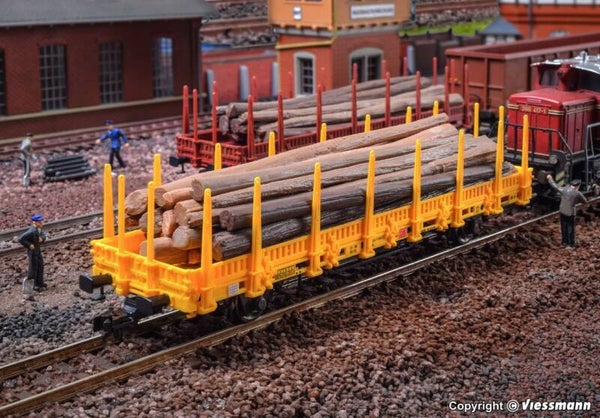 Kibri 16200 H0 Niederbordwagen, gelb