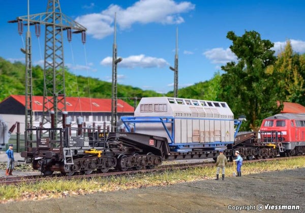 Kibri 16504 H0 Waggon UNION Schienentiefladewagen Uaai 819 mit CASTOR-Behälter