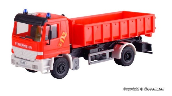 Kibri 18249 H0 Feuerwehr MB ACTROS 2-achs mit Abrollcontainer