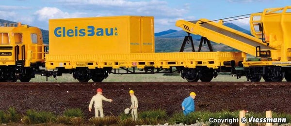 Kibri 26264 H0 Schutzwagen mit Auflage für MFS 100 und Container GleisBau, Fertigmodell