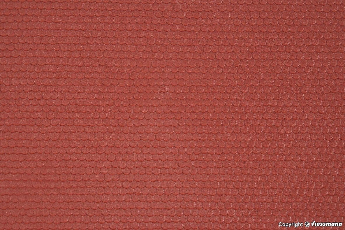 Kibri 34140 H0 Biberschwanzdachplatte mit Firstziegel, L ca. 20 x B 12 cm