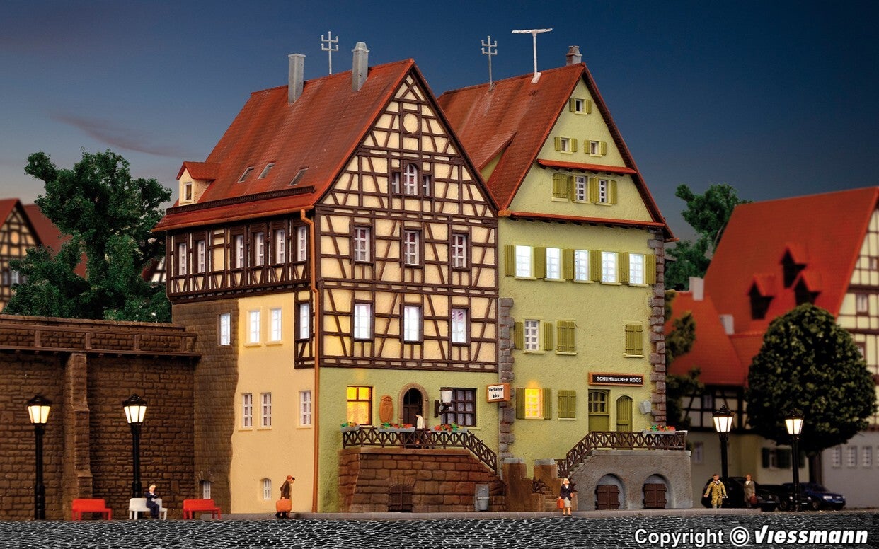 Kibri 37110 N Haus auf der Mauer Schwäbisch Hall, 2 Stück