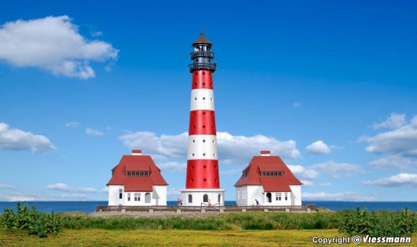 Kibri 37300 N Leuchtturm Westerheversand mit 2 Nebengebäuden, Funktionsbausatz