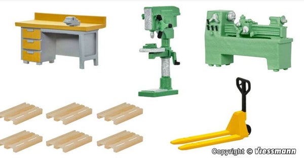 Kibri 37495 N Set Werkstatteinrichtung, Fertigmodell