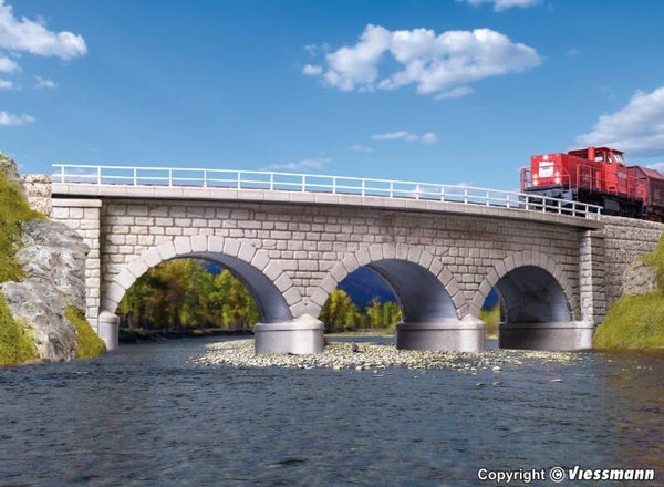 Kibri 37662 N/Z Wildeck-Brücke mit Eisbrecherpfeilern, gebogen, eingleisig