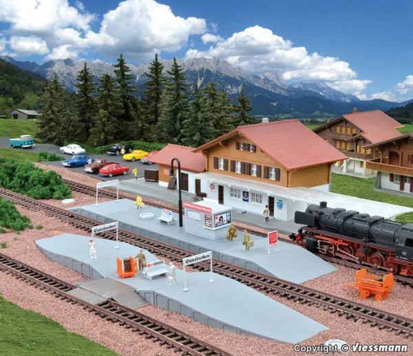 Kibri 37755 N Deko-Set Rund um den Bahnsteig
