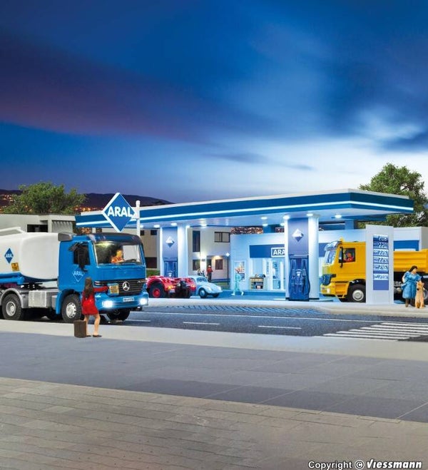 Kibri 38547 H0 Moderne ARAL Tankstelle - Polyplate Bausatz