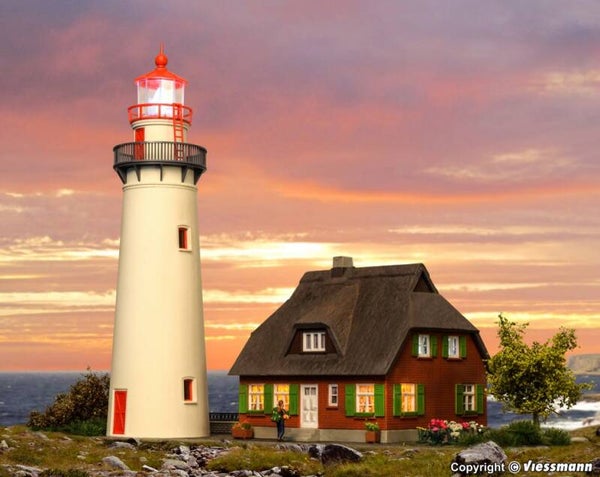 Kibri 39153 H0 Leuchtturm Hiddensee mit Nebengebäude