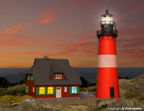 Kibri 39166 H0 Leuchtturm Hörnum Sylt mit Nebengebäude