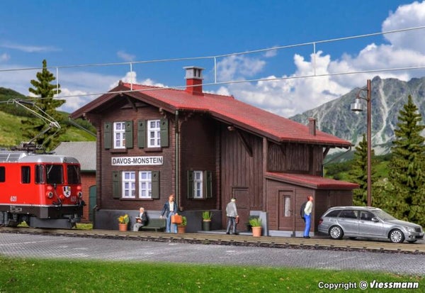 Kibri 39493 H0 Bahnhof Davos-Monstein inkl. Hausbeleuchtungs-Startset