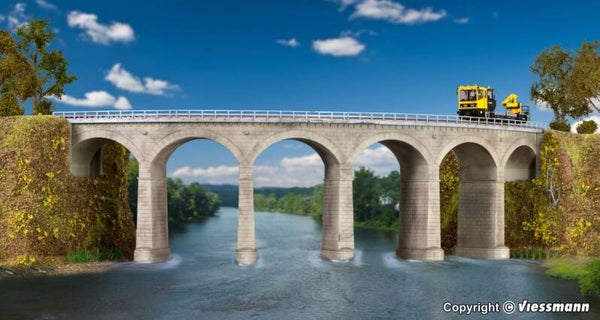 Kibri 39726 H0 Rosanna-Viadukt mit Eisbrecherpfeilern gebogen, eingleisig