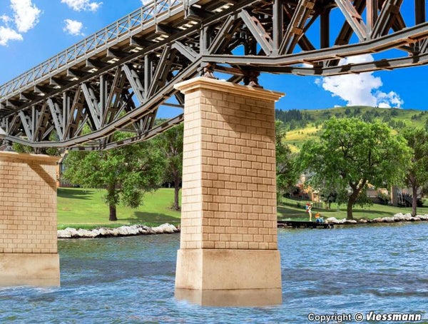 Kibri 39751 H0 Gemauerter Viadukt-Mittelpfeiler mit Betonsockel, 2 Stück