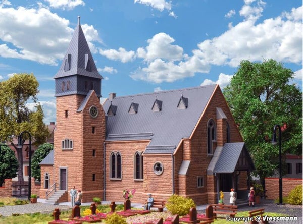 Kibri 39766 H0 Kirche mit Mauer aus dem Westerwald