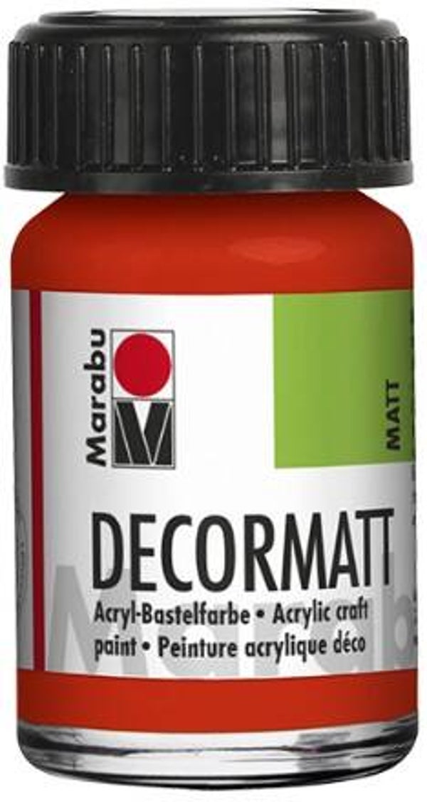 Marabu Decormatt Acryl 030 zinnoberrot hell, 15 ml
