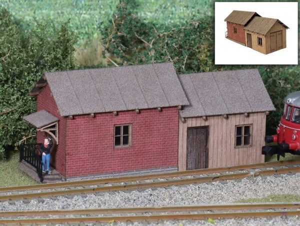 Modellbahn Union N-B00179 Streckenhäuschen - Geräteschuppen Ziegelausführung