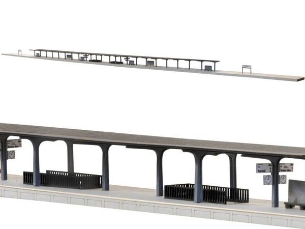 Modellbahn Union N-B00268 Bahnsteig mit Überdachung 2-teilig