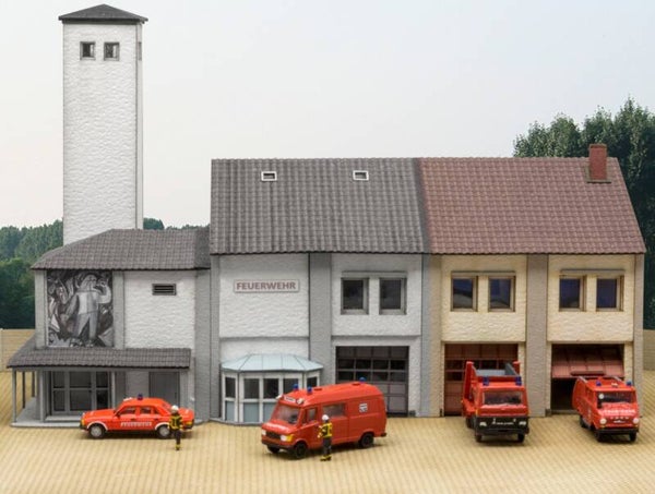Modellbahn Union N-H00179 Feuerwehr Erweiterung zum Gerätehaus