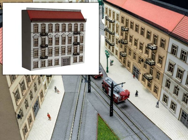 Modellbahn Union N-H00191 Halbrelief Stadthaus 01 Grau