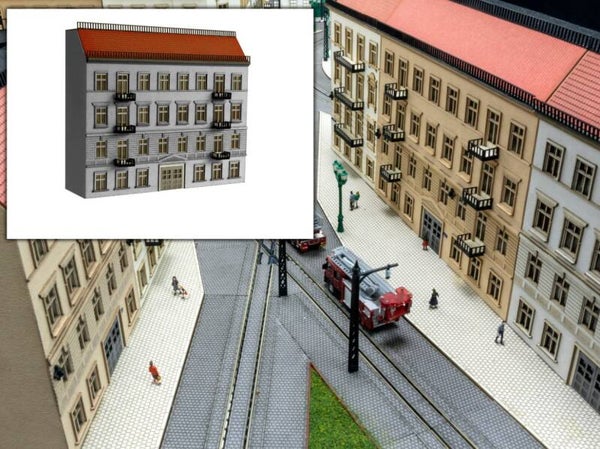 Modellbahn Union N-H00192 Halbrelief Stadthaus 02 Grau
