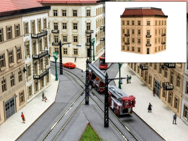 Modellbahn Union N-H00203 Halbrelief Eck Stadthaus 90 Grad Sandstein