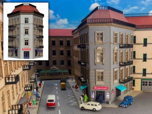 Modellbahn Union N-H00222 Halbrelief Eck Stadthaus 45 Grad mit Läden 3