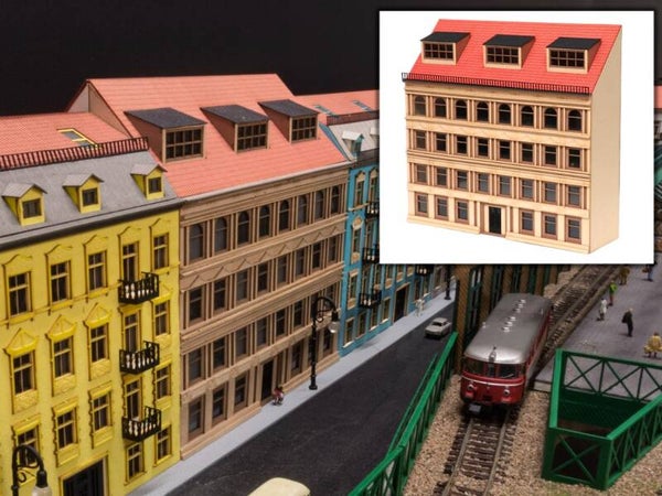 Modellbahn Union N-H00267 Halbrelief Stadthaus Braun-Beige