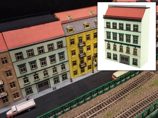 Modellbahn Union N-H00270 Halbrelief Stadthaus Pistache