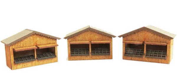 Modellbahn Union N-L00017 Set Weihnachtsmarktbuden III 3x