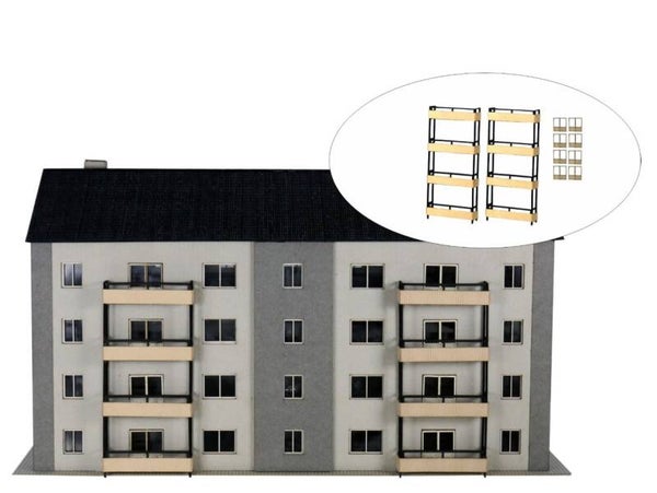 Modellbahn Union N-L00093 Balkone 2er Set mit je 4 Fenstern