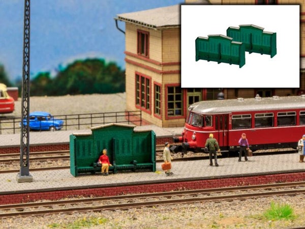Modellbahn Union N-L00287 Bahnsteigbänke 2x