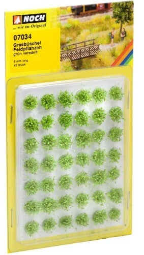 NOCH 07034 Grasbüschel Mini-Set "Feldpflanzen", grün veredelt, 42 Stück, 6 mm