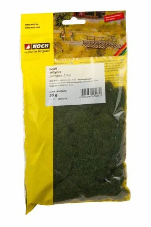 NOCH 07081 Wildgras, mittelgrün, 6 mm, 50 g Beutel