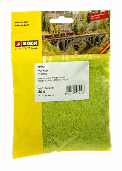 NOCH 07202 Flockage, hellgrün, 20 g Beutel