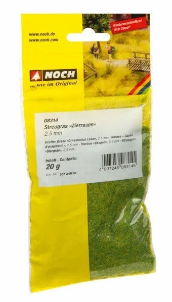 NOCH 08314 Streugras "Zierrasen", 2,5 mm, 20 g Beutel
