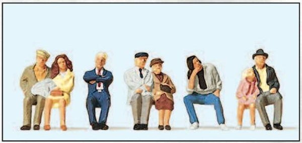 Preiser 10384 Sitzende Fahrgäste für Bus und Bahn