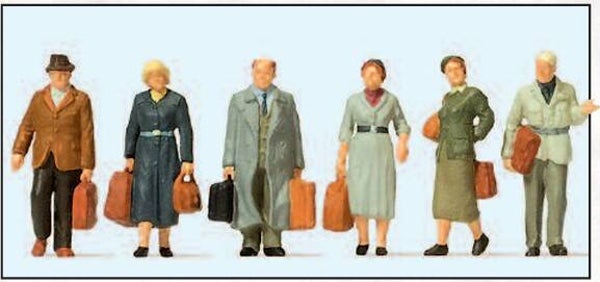 Preiser 10582 Gehende Reisende, frühe Epoche III